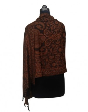Women Viscose Designer Stole Brown